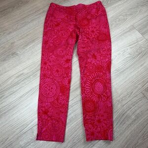 Southern Tide Women Pink Seapine Audrey Floral‎ Straight Leg Pants Size 4